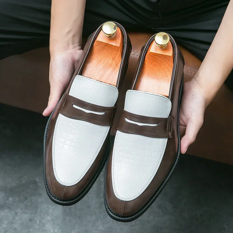 Fashion Color Mixed Mens Party Loafers Black White Business Leather Shoes Luxury Goods 2025 New Coffee White Slip-On Shoes
Fashion Color Mixed Mens Party Loafers Black White Business Leather Shoes Luxury Goods 2025 New Coffee White Slip-On Shoes