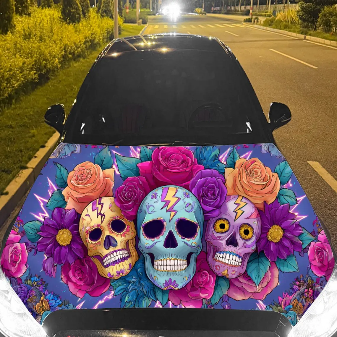 Day of the Dead Skull Car Hood Film, Car Exterior Scratch Resistant Decal, Beautifying Appearance, Trendy Gift for Car Lovers, E
Day of the Dead Skull Car Hood Film, Car Exterior Scratch Resistant Decal, Beautifying Appearance, Trendy Gift for Car Lovers, E
