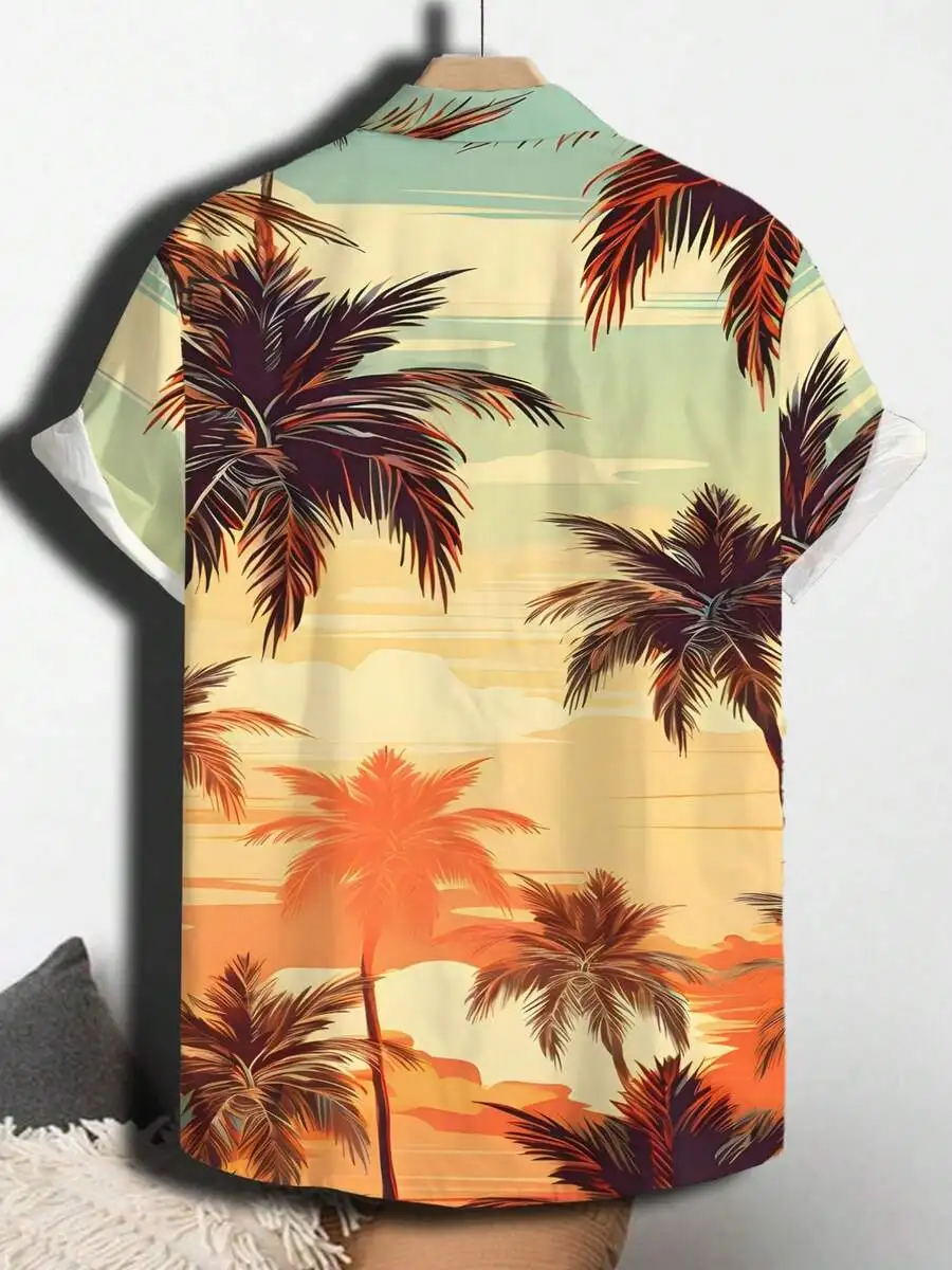 Mens Hawaiian Shirt With Tropical Palm Tree Sunset Print Casual Short Sleeve
Mens Hawaiian Shirt With Tropical Palm Tree Sunset Print Casual Short Sleeve