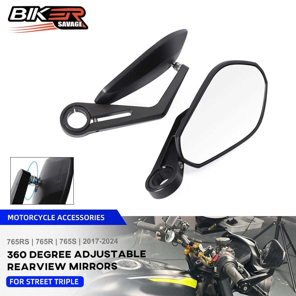 For Street Triple 765 RS Rearview Mirror 765R 765S 2017-2024 Motorcycle Accessories 360 Degree Adjustable Side Rear View Mirror
For Street Triple 765 RS Rearview Mirror 765R 765S 2017-2024 Motorcycle Accessories 360 Degree Adjustable Side Rear View Mirror
