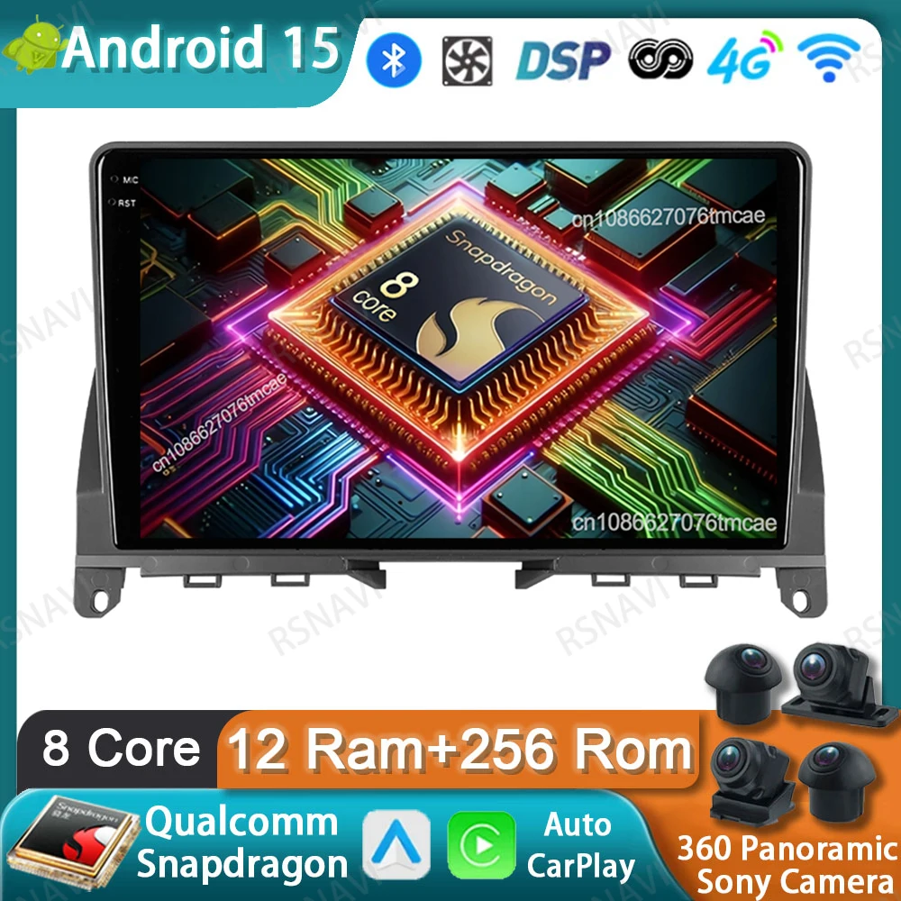 Car Radio Android 15 For Mercedes Benz C Class3 W204 S204 2006-2011 DVD Autoradio Wireless Carplay Auto BT QLED Qualcomm GPS DSP
Car Radio Android 15 For Mercedes Benz C Class3 W204 S204 2006-2011 DVD Autoradio Wireless Carplay Auto BT QLED Qualcomm GPS DSP