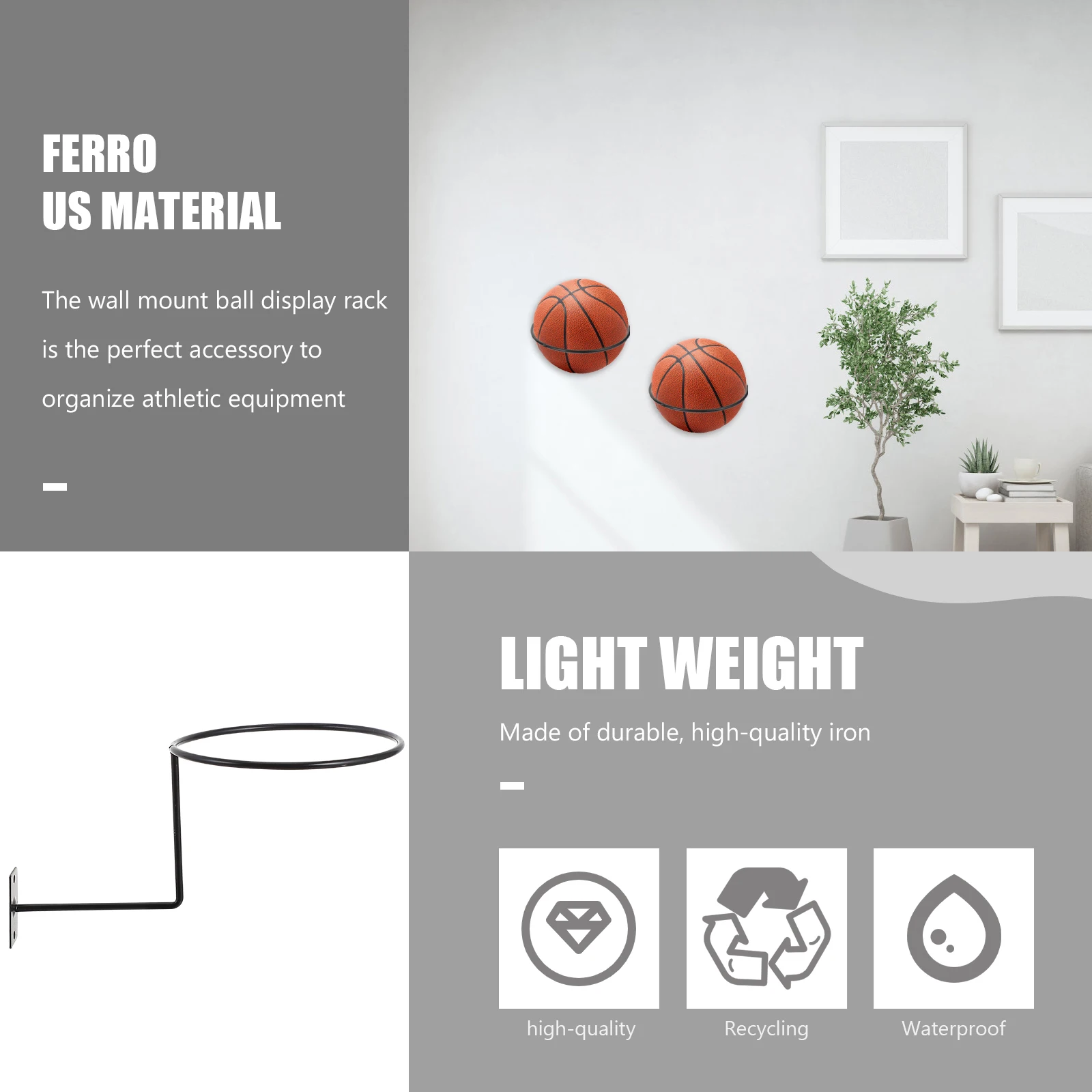 Wall Mounted Ball Storage Rack Iron Basketball Holder Hat Stand Durable Sport Organizer for Home Office Garage School Shop with
Wall Mounted Ball Storage Rack Iron Basketball Holder Hat Stand Durable Sport Organizer for Home Office Garage School Shop with