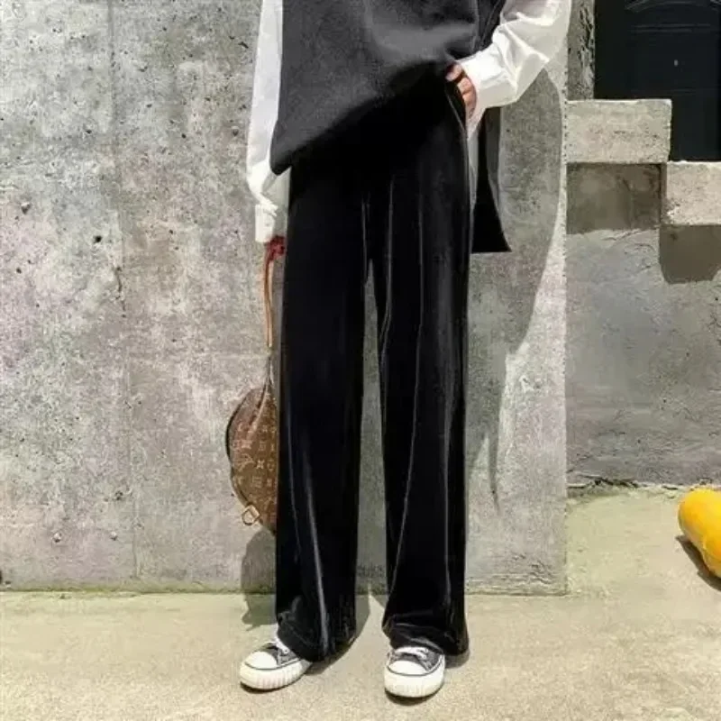 S-3XL Casual Fashion Wide Leg Pants for Women 2024 Autumn Casual Solid Pleuche High Waist Long Loose Trousers Soft Pants Femme
S-3XL Casual Fashion Wide Leg Pants for Women 2024 Autumn Casual Solid Pleuche High Waist Long Loose Trousers Soft Pants Femme