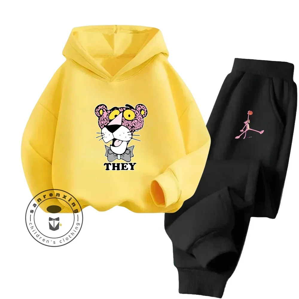 2024 Cartoon Pink Panther Spring Fall for Boys and Girls 3-14 Years Old Cotton Hoodie + Pants Street-chic Hip Hop Tracksuit
2024 Cartoon Pink Panther Spring Fall for Boys and Girls 3-14 Years Old Cotton Hoodie + Pants Street-chic Hip Hop Tracksuit
