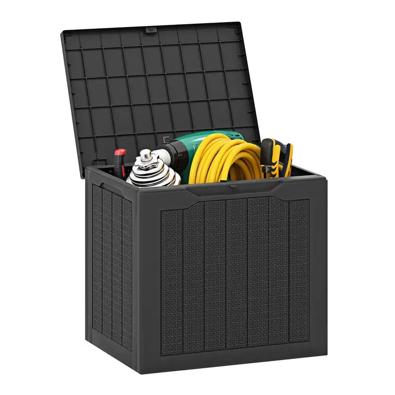 Outdoor Storage Box 25 Gallon Deck Box with Lockable Lid and Wicker-woven Texture-Black
Outdoor Storage Box 25 Gallon Deck Box with Lockable Lid and Wicker-woven Texture-Black