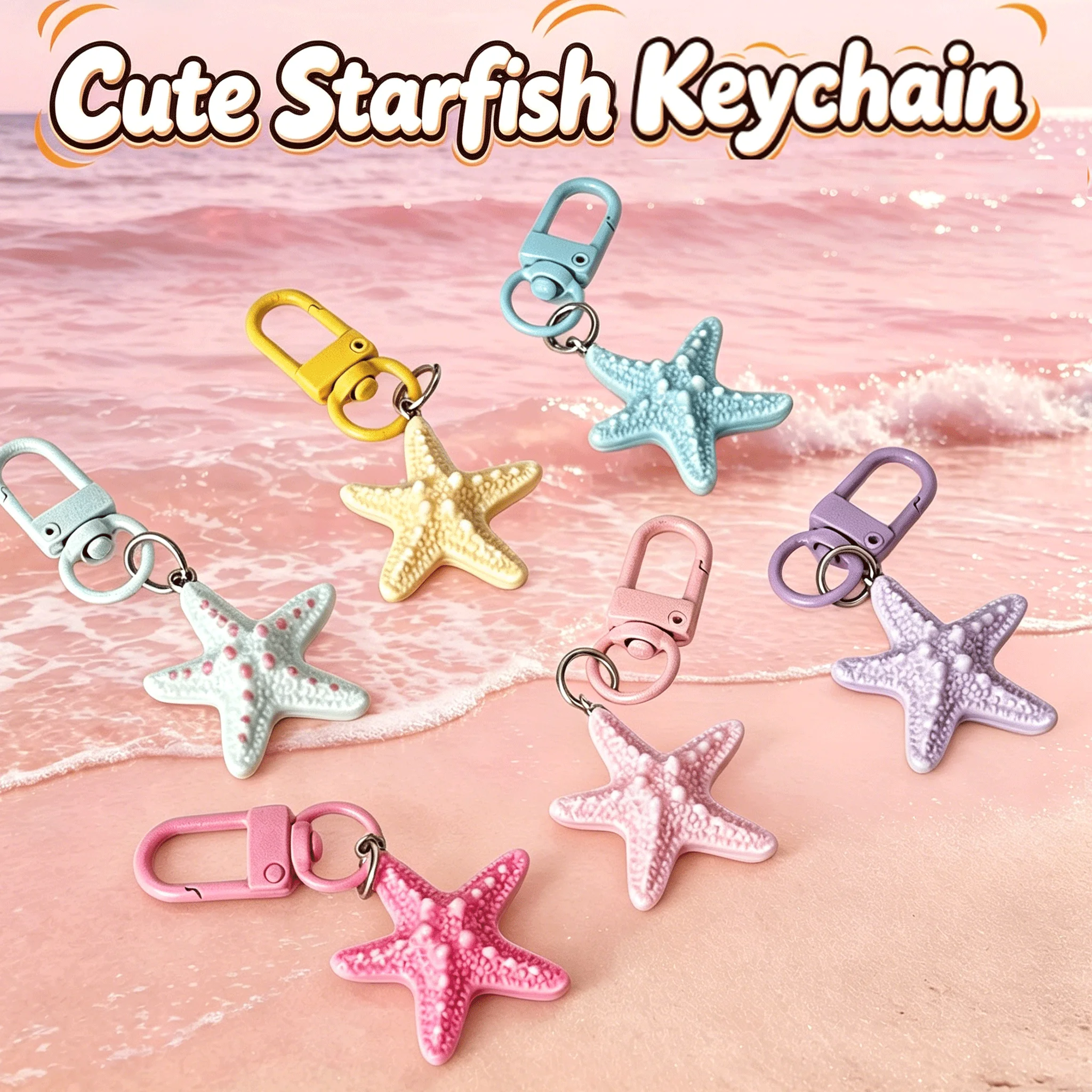 Cute Starfish Keychain Colorful Ocean Style Bag Charm Pendant Sweet Macaron Color Key Ring For Girls Backpack Decorative Gifts
Cute Starfish Keychain Colorful Ocean Style Bag Charm Pendant Sweet Macaron Color Key Ring For Girls Backpack Decorative Gifts