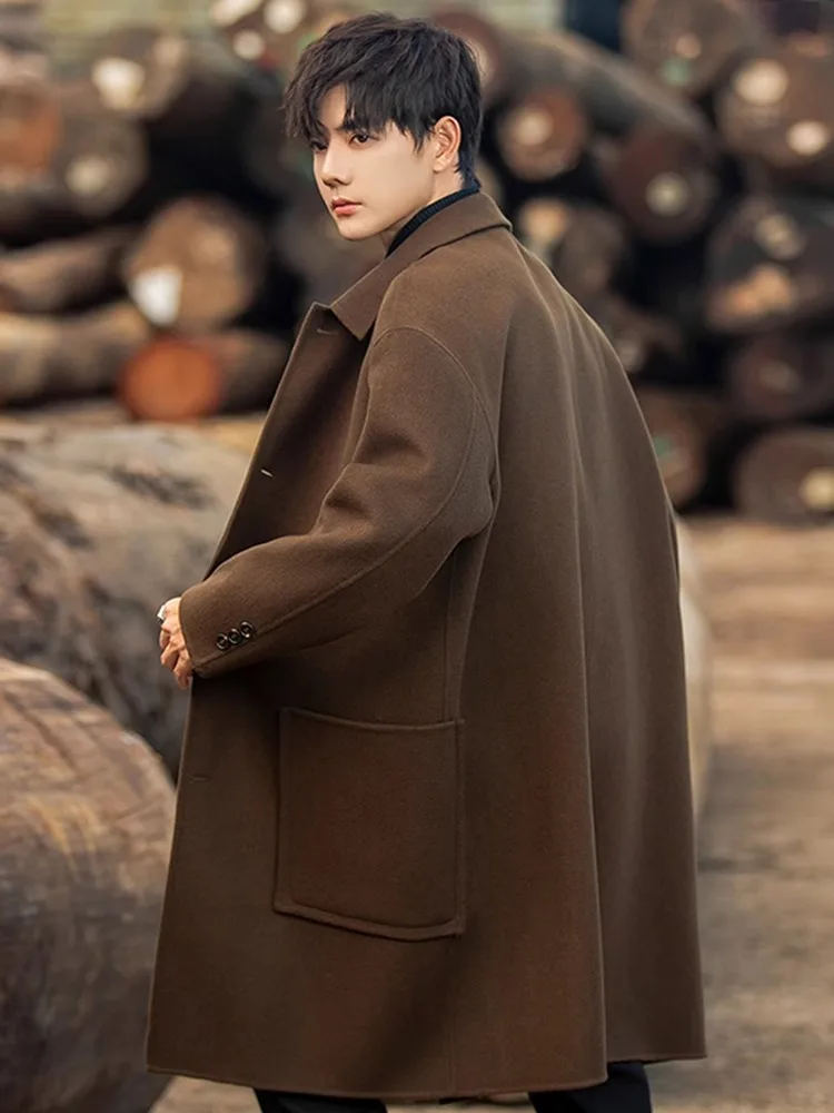 Autumn Winter Thiened Woolen Coat Men's Double-sided Youth Long Coat Boys' Windbreaker Warm Flannel Outerwear Korean Sle
Autumn Winter Thiened Woolen Coat Men's Double-sided Youth Long Coat Boys' Windbreaker Warm Flannel Outerwear Korean Sle