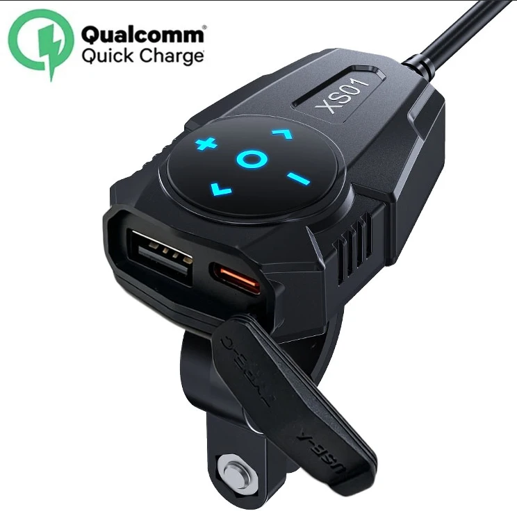 55W Motorcycle Charger 24W USB-A 30W Type C Fast Charger Dual Ports with Wireless Control Waterproof SAE Handlebar Power Adapter
55W Motorcycle Charger 24W USB-A 30W Type C Fast Charger Dual Ports with Wireless Control Waterproof SAE Handlebar Power Adapter