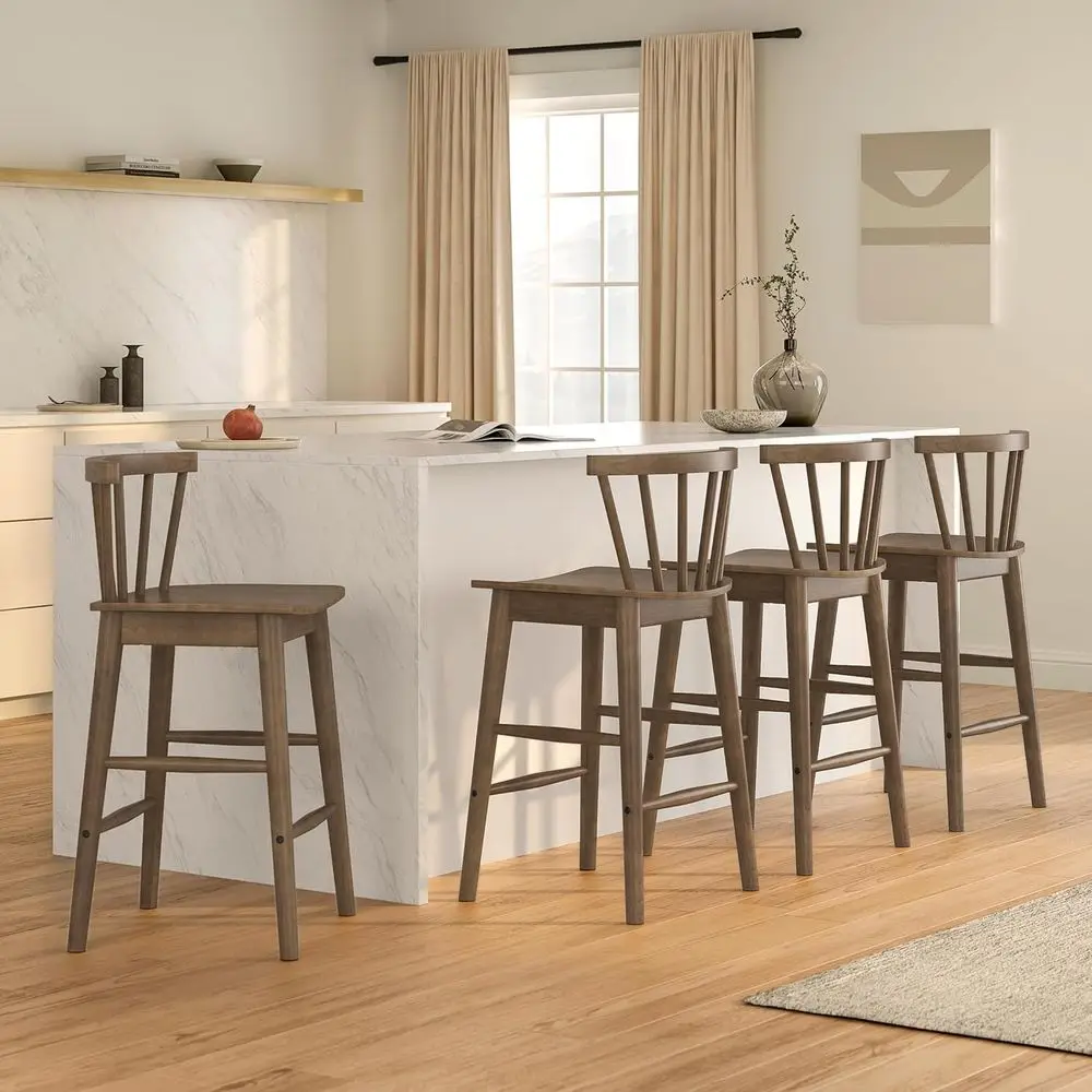 Set of 4 Brown 24 Curved Back Counter Stools for Kitchen Islands and Dining Rooms
Set of 4 Brown 24 Curved Back Counter Stools for Kitchen Islands and Dining Rooms