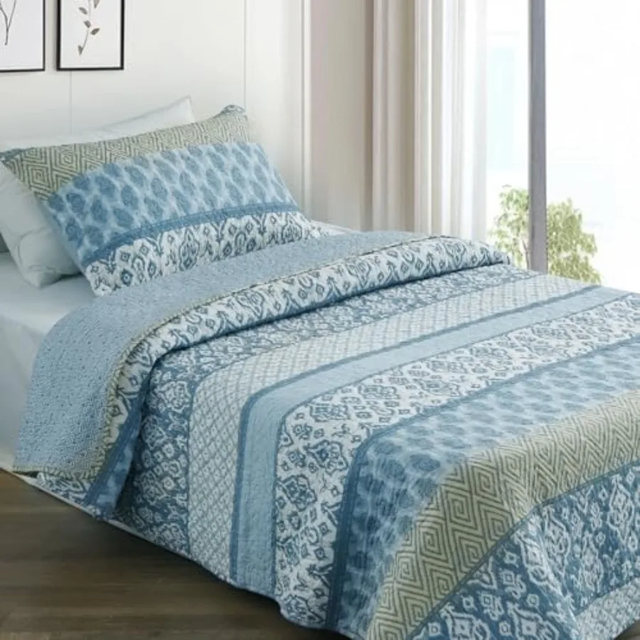 Quilt Set 68"x86" Boho Bedspread Farmhouse Quilting Bedding Set Lightweight Washed Coverlet Reversible Spring and Summer Quilt
Quilt Set 68"x86" Boho Bedspread Farmhouse Quilting Bedding Set Lightweight Washed Coverlet Reversible Spring and Summer Quilt
