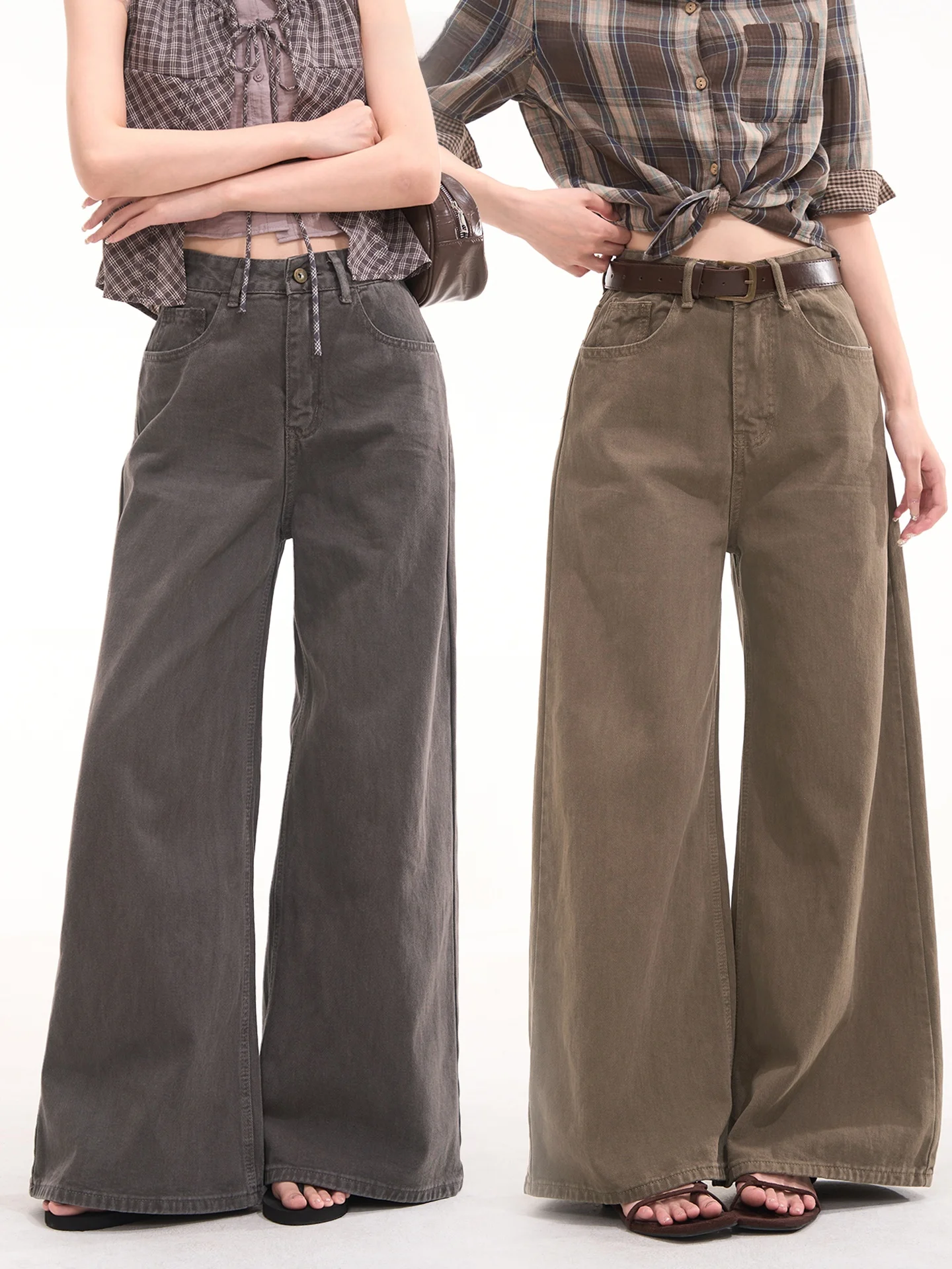 Retro Wide Leg Jeans Women's Simple Style Cotton Denim Pants Spring Summer Seasonal Natural Waist Button Closure Ladies Jeans
Retro Wide Leg Jeans Women's Simple Style Cotton Denim Pants Spring Summer Seasonal Natural Waist Button Closure Ladies Jeans