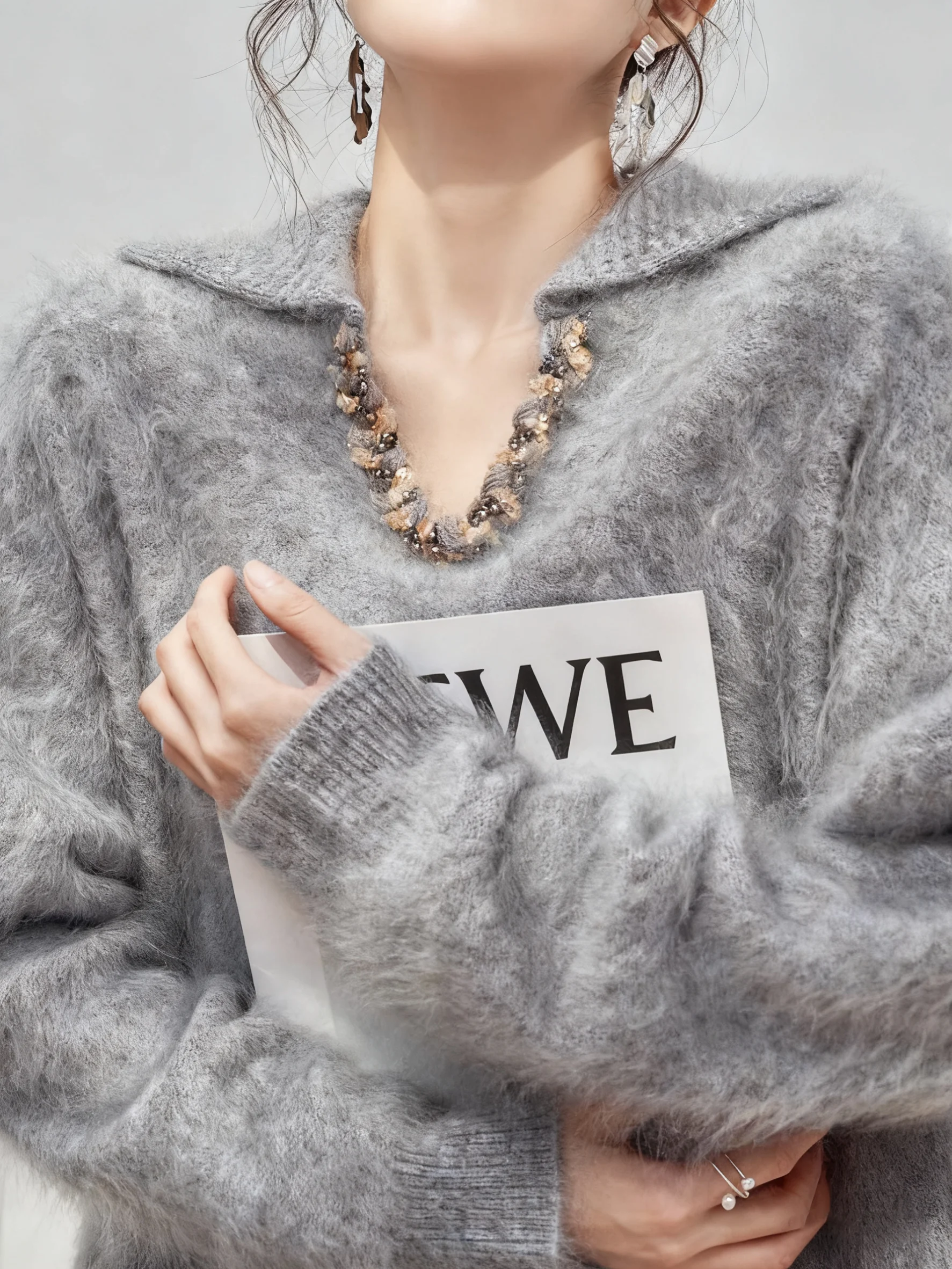 ey Camere Knitted Sweater Overhead Women's Inner Wear Soft Cozy V-Ne Long Sve Loose Fit Winter Faion Commute Sle
ey Camere Knitted Sweater Overhead Women's Inner Wear Soft Cozy V-Ne Long Sve Loose Fit Winter Faion Commute Sle