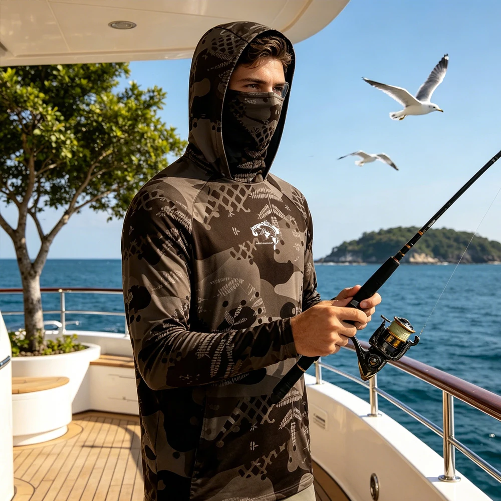 UPF50+ Protection Men Long Sleeve Fishing Shirt High Quality Hooded Face Mask Quick Dry Breathable Outdoor Fishing Casual Wear
UPF50+ Protection Men Long Sleeve Fishing Shirt High Quality Hooded Face Mask Quick Dry Breathable Outdoor Fishing Casual Wear