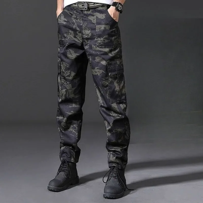 Trendy Multi Pocket Camouflage Cargo Pants for Men Loose Fit Trousers Spring Autumn Casual Outdoor Pant
Trendy Multi Pocket Camouflage Cargo Pants for Men Loose Fit Trousers Spring Autumn Casual Outdoor Pant