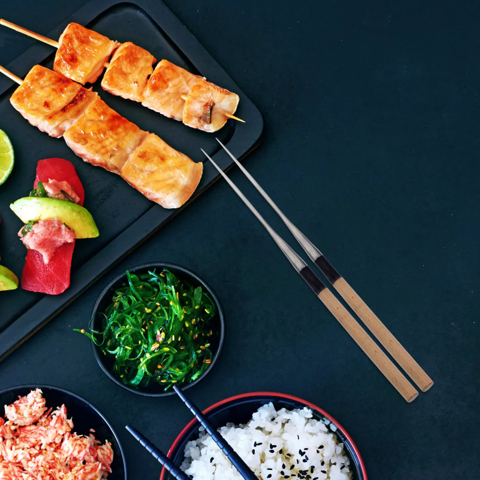 Stainless Steel Sushi Chopsticks 1 Pair 165mm Pointed Tip Wood Easy Clean Home Travel Japanese Cuisine Storage Tools
Stainless Steel Sushi Chopsticks 1 Pair 165mm Pointed Tip Wood Easy Clean Home Travel Japanese Cuisine Storage Tools