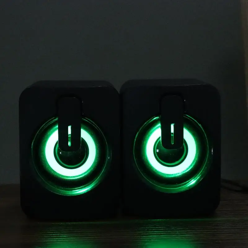 Computer Speakers Stereo Microphone Audio PC Speaker USB Wired With LED Light For Desktop Computers PC Laptops