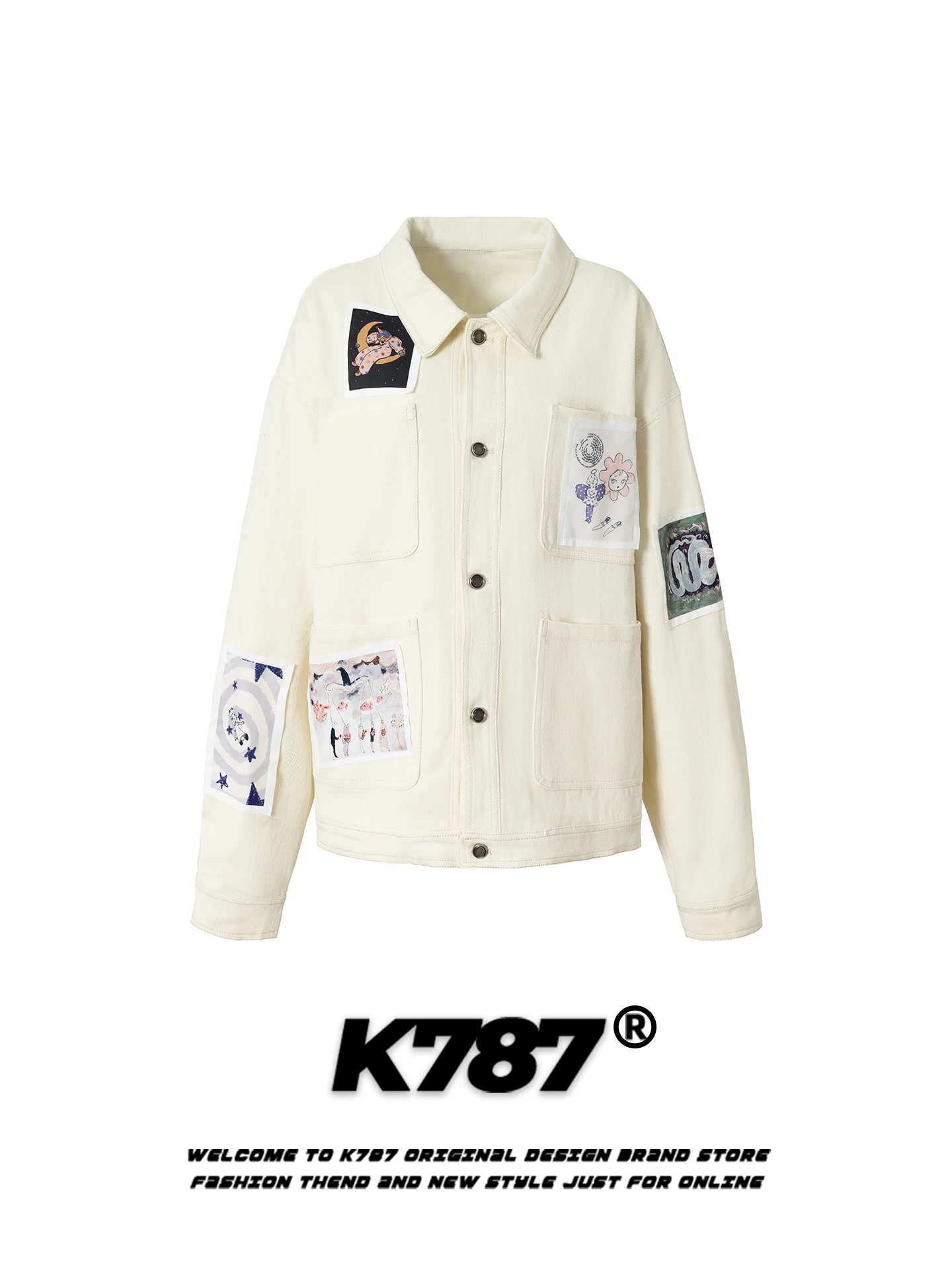 K787 American Sle Casual Loose Fit Collar Jaet Cartoon Patchwork Men's Outerwear Spring Season Youth Faion Cotton Polye...
K787 American Sle Casual Loose Fit Collar Jaet Cartoon Patchwork Men's Outerwear Spring Season Youth Faion Cotton Polye...