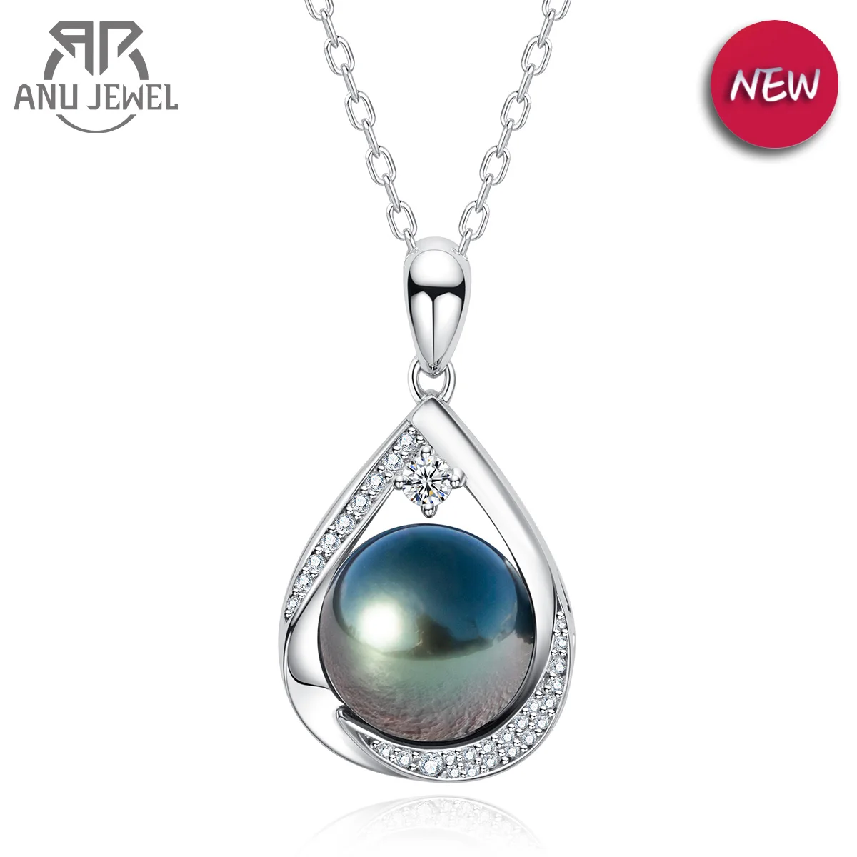 AnuJewel 12-13mm Natural Tahitian Black Pearl Moissanite Diamond Pendant Seawater Pearl Necklace 925 Sterling Silver Jewelry
AnuJewel 12-13mm Natural Tahitian Black Pearl Moissanite Diamond Pendant Seawater Pearl Necklace 925 Sterling Silver Jewelry