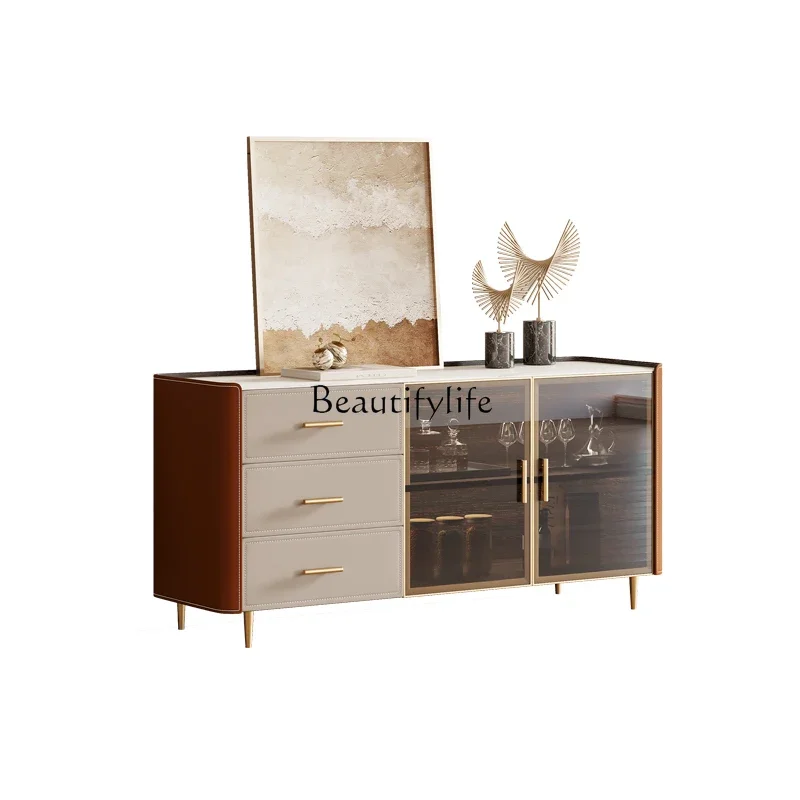 NEW Solid wood dining side cabinet Italian saddle leather light luxury home rock slab glass tea cabinet
NEW Solid wood dining side cabinet Italian saddle leather light luxury home rock slab glass tea cabinet