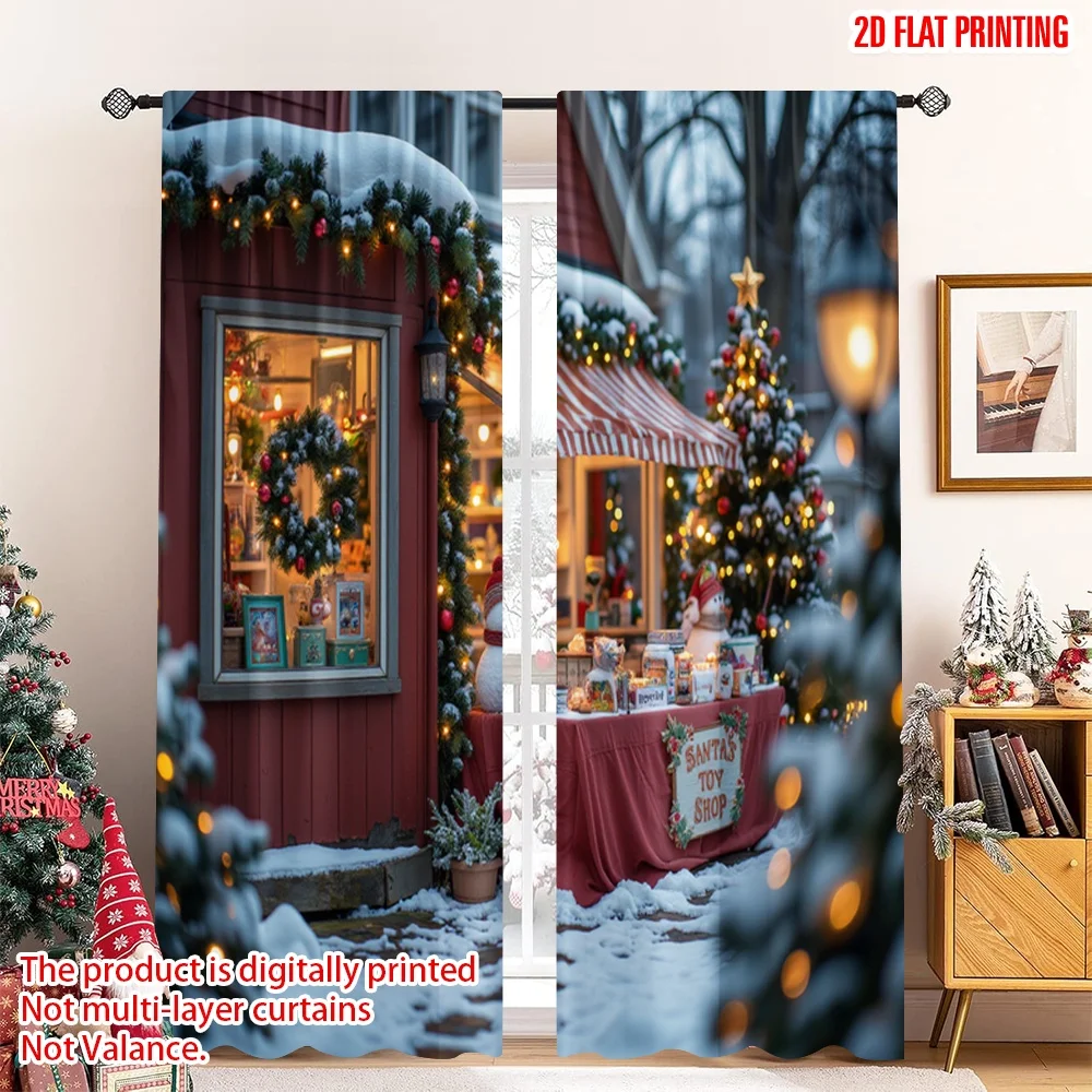 2pcs 2D flat printing Christmas Scene Curtain Santa's Toy Shop Christmas Scene Fabric Without Electricity Festive Curtains Use
2pcs 2D flat printing Christmas Scene Curtain Santa's Toy Shop Christmas Scene Fabric Without Electricity Festive Curtains Use