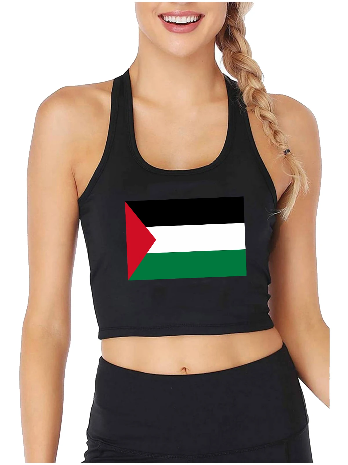 Palestine Large Flag Graphical Sexy Slim Fit Crop Top Women's Leisure Sports Fitness Training Tank Tops Palestinian Camisole
Palestine Large Flag Graphical Sexy Slim Fit Crop Top Women's Leisure Sports Fitness Training Tank Tops Palestinian Camisole