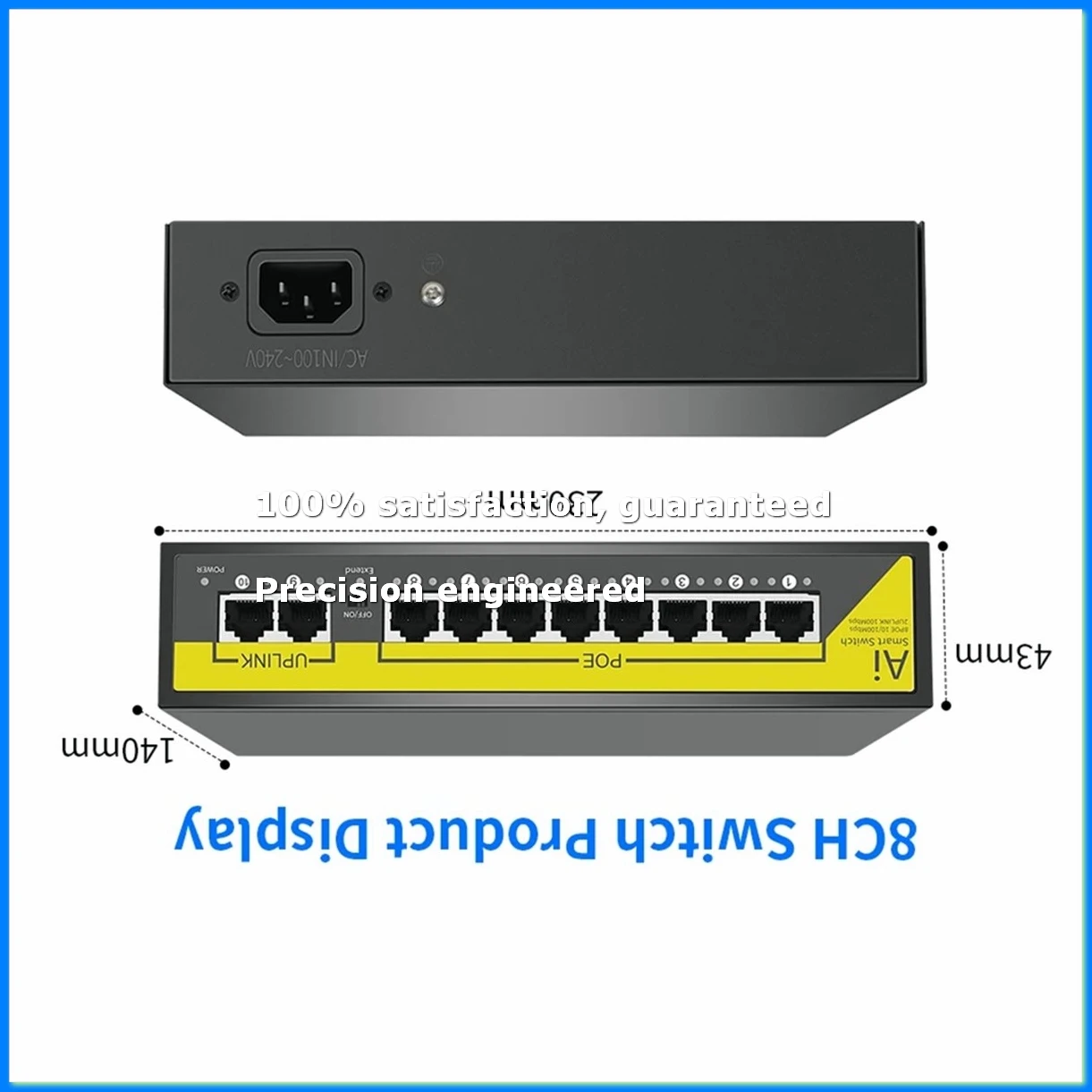 48V 8Ports POE Switch Ethernet 10/100Mbps IEEE 802.3 Af/At for IP Camera/CCTV Security Camera System/Wireless AP EU Plug-A07G
48V 8Ports POE Switch Ethernet 10/100Mbps IEEE 802.3 Af/At for IP Camera/CCTV Security Camera System/Wireless AP EU Plug-A07G