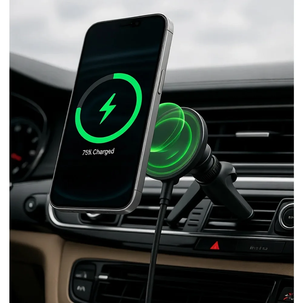 Magnetic Car Vent Wireless Charger Fast Charging for Smartphones Travel Accessories Black
Magnetic Car Vent Wireless Charger Fast Charging for Smartphones Travel Accessories Black