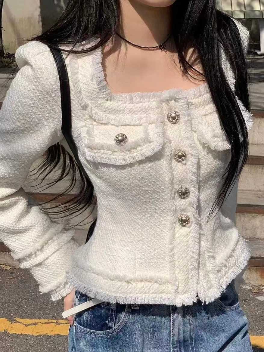 Ele ort Tweed Jaet женское корейское утягивающее зимнее пальто с милым квадратным воротником, модное зимнее пальто из полиэфирного волокна
Ele ort Tweed Jaet женское корейское утягивающее зимнее пальто с милым квадратным воротником, модное зимнее пальто из полиэфирного волокна