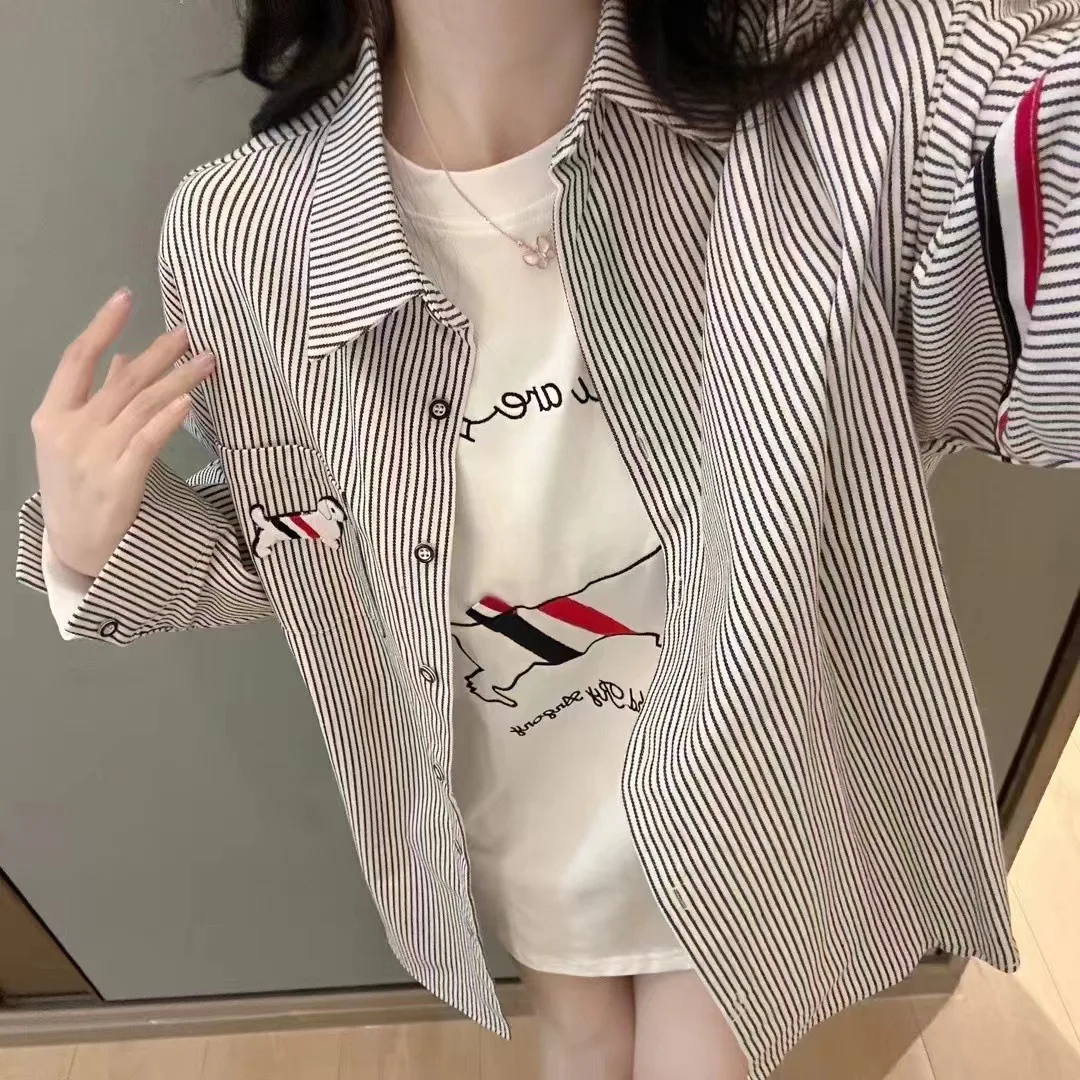 Laid-back Embroidered Long Sleeve Women's Shirt Loose Fit Casual Style Striped Cotton Shirt Spring 2026 New Arrival
Laid-back Embroidered Long Sleeve Women's Shirt Loose Fit Casual Style Striped Cotton Shirt Spring 2026 New Arrival