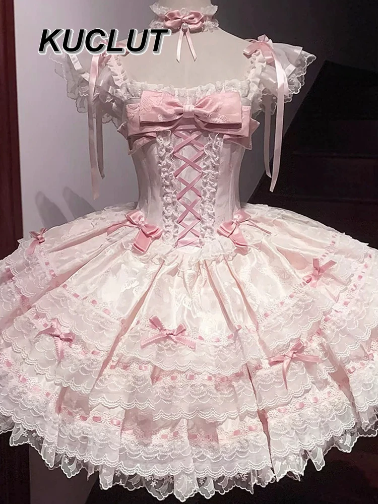 Ball Gown Sweet Cute Lolita Style Above Knee Short Dress 2025 New Fashion Summer Square Collar Elegant Dresses for Women
Ball Gown Sweet Cute Lolita Style Above Knee Short Dress 2025 New Fashion Summer Square Collar Elegant Dresses for Women