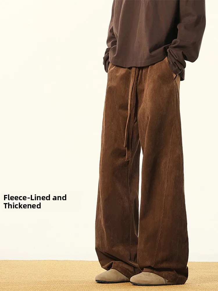 Мужские зимние утепленные флисом брюки из коричневого вельвета в американском ретро-стиле, широкие, свободные, прямые, повседневные
Мужские зимние утепленные флисом брюки из коричневого вельвета в американском ретро-стиле, широкие, свободные, прямые, повседневные