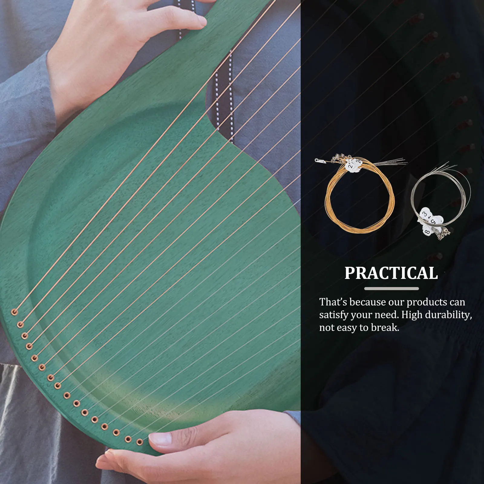 21 Strings Music Instrument Accessories Musical Stringed Instruments Lyre Parts Durable Replace
21 Strings Music Instrument Accessories Musical Stringed Instruments Lyre Parts Durable Replace