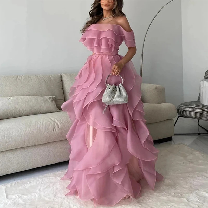 Fashion Chiffon Off the shoulder Tiered Formal Evening Dresses Ruffle Backles A-Line Formal Evening Dresses Customized فساتين س
Fashion Chiffon Off the shoulder Tiered Formal Evening Dresses Ruffle Backles A-Line Formal Evening Dresses Customized فساتين س