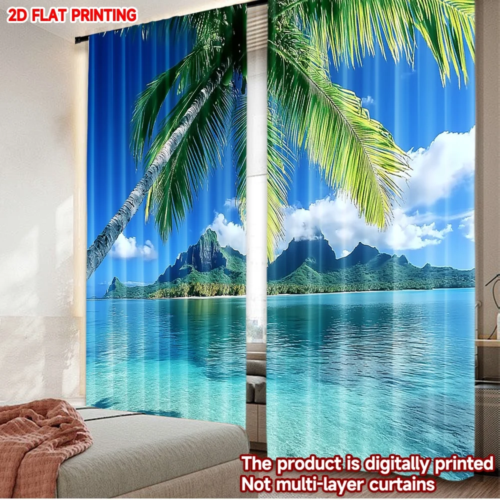 2D flat printing 2pcs Curtain Scene Curtains Tropical Island Paradise Digital Printed Polyester Drapes Holiday Decorations for
2D flat printing 2pcs Curtain Scene Curtains Tropical Island Paradise Digital Printed Polyester Drapes Holiday Decorations for