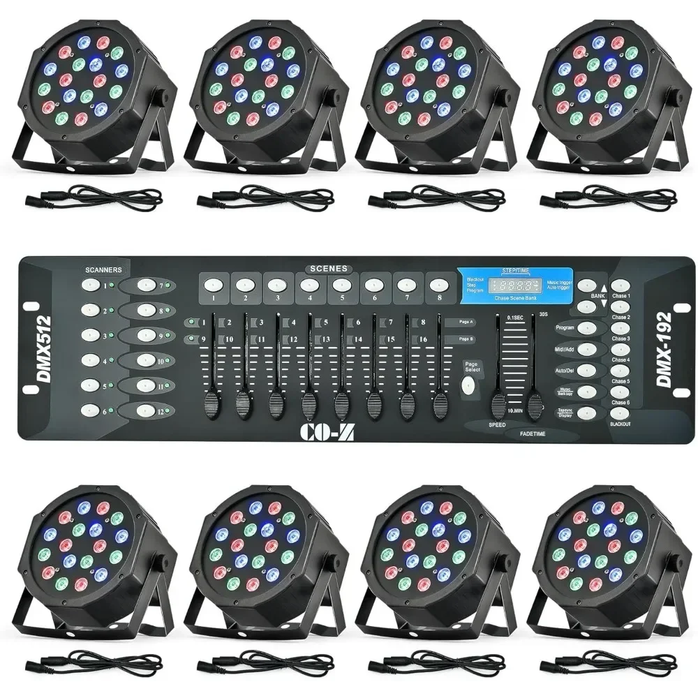 Освещение с эффектом, 8 шт. 18x3 Вт RGB Par Can Lights Package с пультом дистанционного управления, звуковая активация, сценические светодиодные сценические светильники DMX
Освещение с эффектом, 8 шт. 18x3 Вт RGB Par Can Lights Package с пультом дистанционного управления, звуковая активация, сценические светодиодные сценические светильники DMX