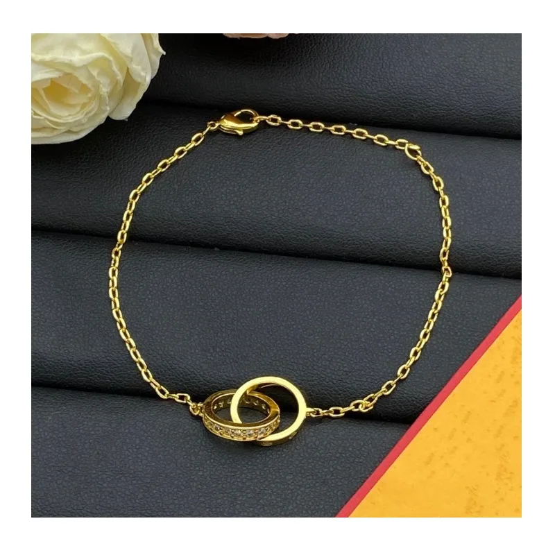 New Real Shot Diamond-encrusted Double-ring Bracelet Women's High-end Light Luxury Simple Versatile Bracelet
New Real Shot Diamond-encrusted Double-ring Bracelet Women's High-end Light Luxury Simple Versatile Bracelet