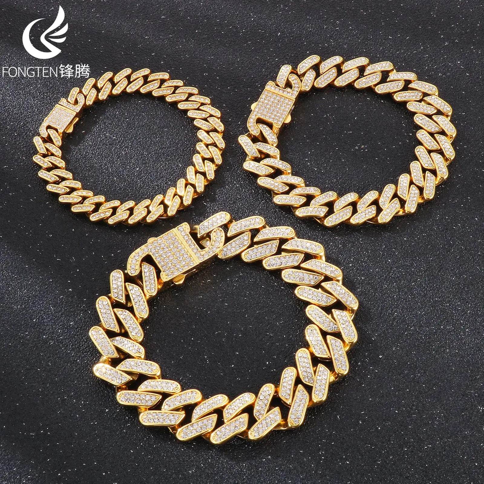 Fongten Street Trendy Brand Rhinestone Stainless Steel Bracelet For Men Hip Hop Dancer Cuban Chain Fashion Jewelry Banquet Gifts
Fongten Street Trendy Brand Rhinestone Stainless Steel Bracelet For Men Hip Hop Dancer Cuban Chain Fashion Jewelry Banquet Gifts