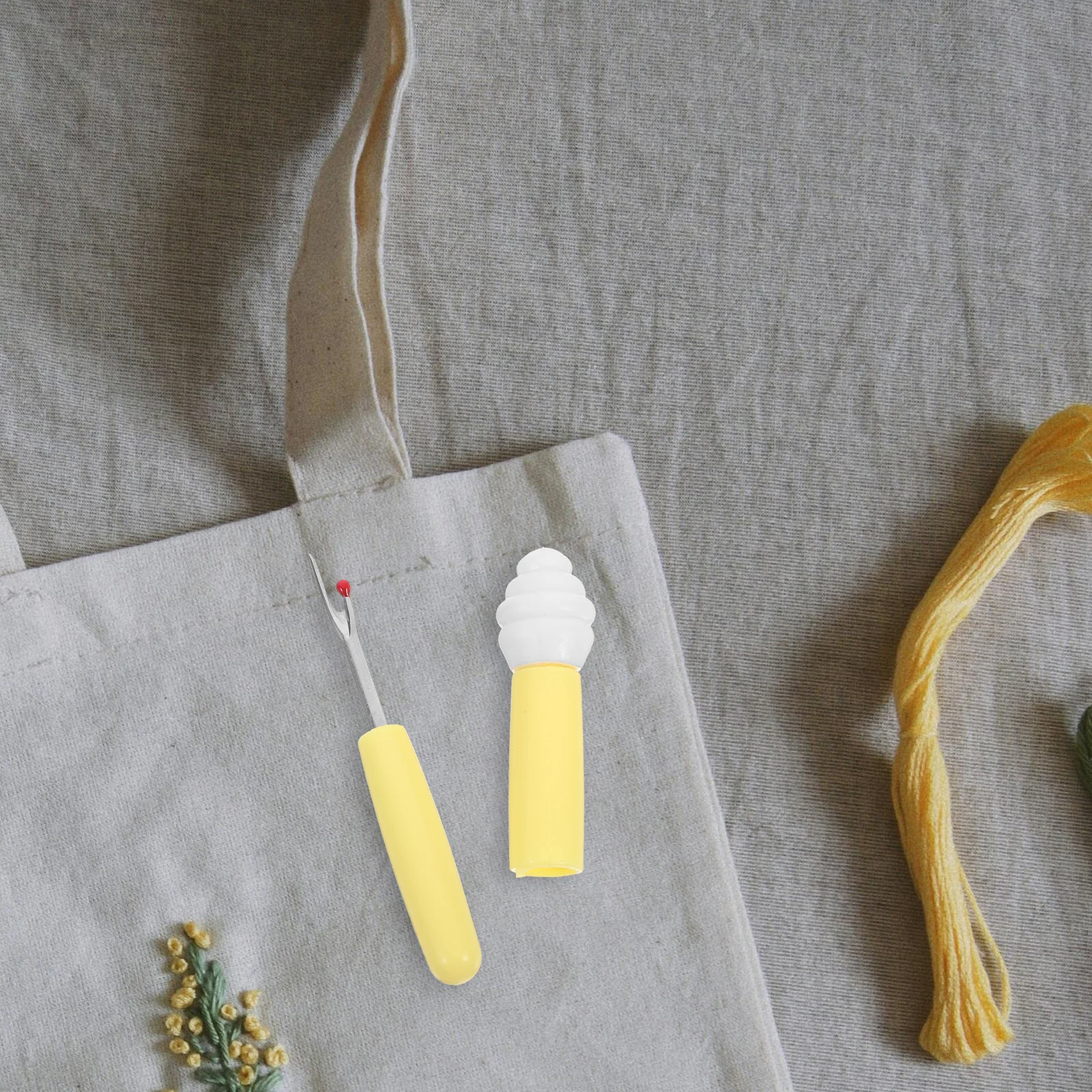 2-in-1 Mini Seam Ripper and Thread Remover Tool Yellow Handle with Comfortable Rubber Grip for Stitch Removal Sewing Crafting
2-in-1 Mini Seam Ripper and Thread Remover Tool Yellow Handle with Comfortable Rubber Grip for Stitch Removal Sewing Crafting