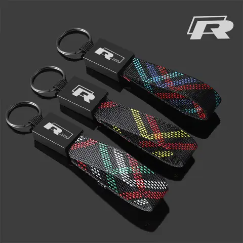 Oxford Ribbon Practical Alloy Car Keychain For Volkswagen VW Rline Passat Golf 7 5 4 Polo Touareg Beetle Tiguan Car Accessories
