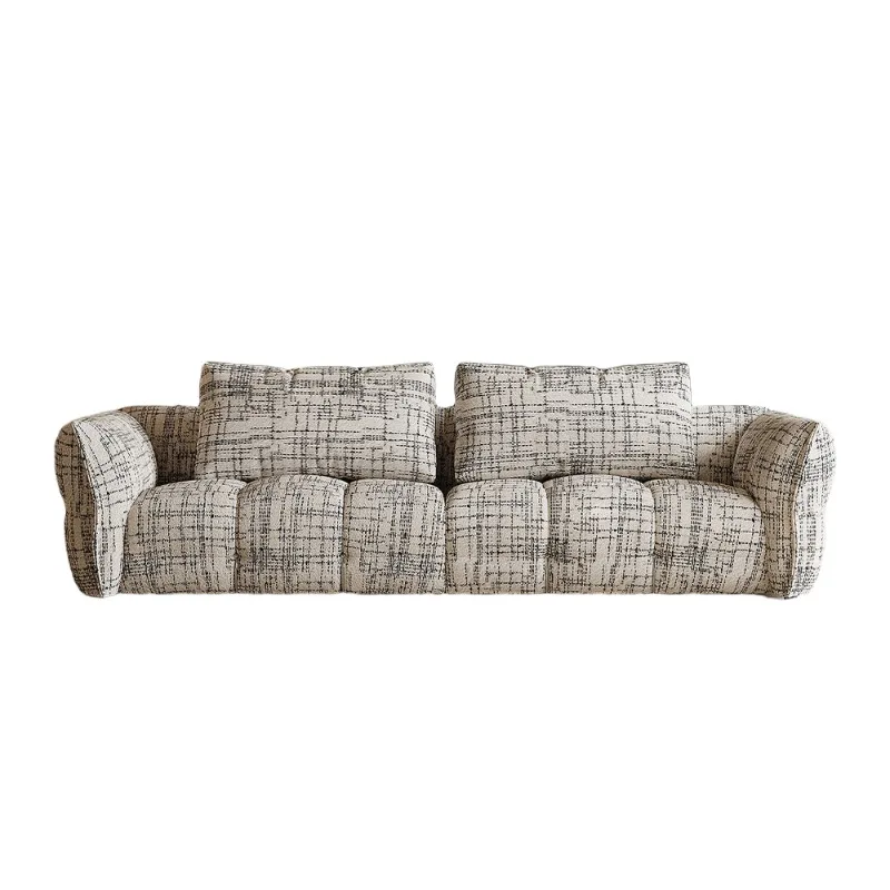 French retro style dopamine cream style straight row fabric sofa
French retro style dopamine cream style straight row fabric sofa