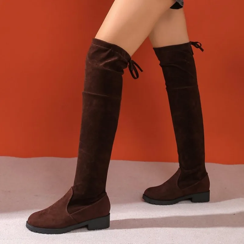 2025 New Women Boots Winter brown Over The Knee Boots Comfort Lace Up Chunky High Heels Shoes Fashion Warm Suede Round Toe Boots
2025 New Women Boots Winter brown Over The Knee Boots Comfort Lace Up Chunky High Heels Shoes Fashion Warm Suede Round Toe Boots