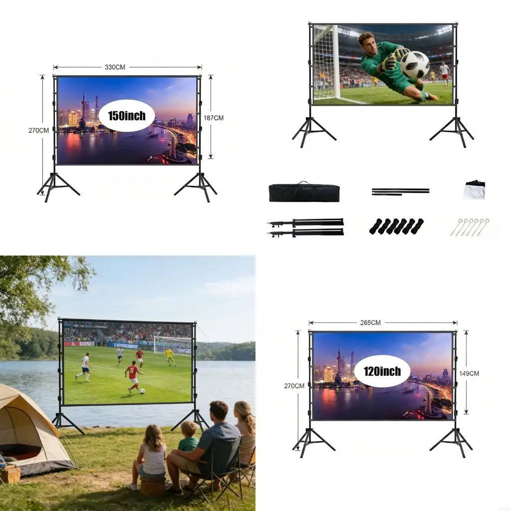 Foldable Milk Silk Projector Screen With 2 Sturdy Stands For Backyard Movies And Sports Event 896C
Foldable Milk Silk Projector Screen With 2 Sturdy Stands For Backyard Movies And Sports Event 896C