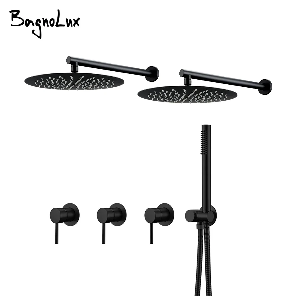 Gunmetal Shower Faucet 3 Concealed Control Switch Double Shower Head Handheld Shower System Hot & Cold Wall Mounted Bathroom Tap
Gunmetal Shower Faucet 3 Concealed Control Switch Double Shower Head Handheld Shower System Hot & Cold Wall Mounted Bathroom Tap