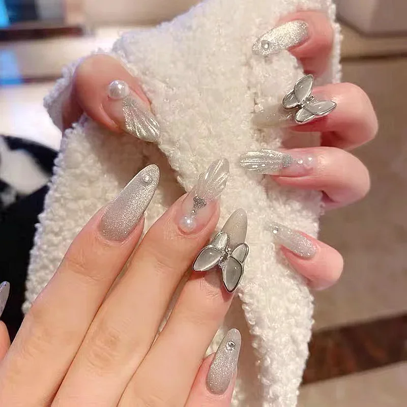 Butterfly Press On Nails Conch Design Fake Nail With Glue Glitter Rhinestone Handmade Long Stiletto Reusable False Nails Tips
Butterfly Press On Nails Conch Design Fake Nail With Glue Glitter Rhinestone Handmade Long Stiletto Reusable False Nails Tips