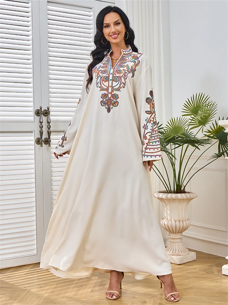 Eid Djellaba Morocco Kaftan Dubai Abaya Women Muslim Dress Embroidery Party Gown Turkey Caftan 
Eid Djellaba Morocco Kaftan Dubai Abaya Women Muslim Dress Embroidery Party Gown Turkey Caftan