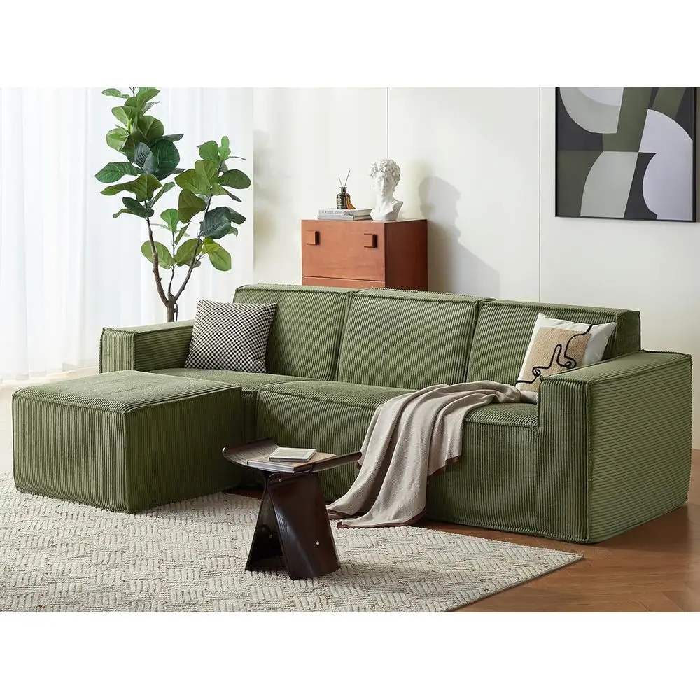 Green 105 L-Shaped 3-Seat Sectional Sofa with Ottoman, Corduroy Cloud Couch, Living Room, No Assembly Needed
Green 105 L-Shaped 3-Seat Sectional Sofa with Ottoman, Corduroy Cloud Couch, Living Room, No Assembly Needed