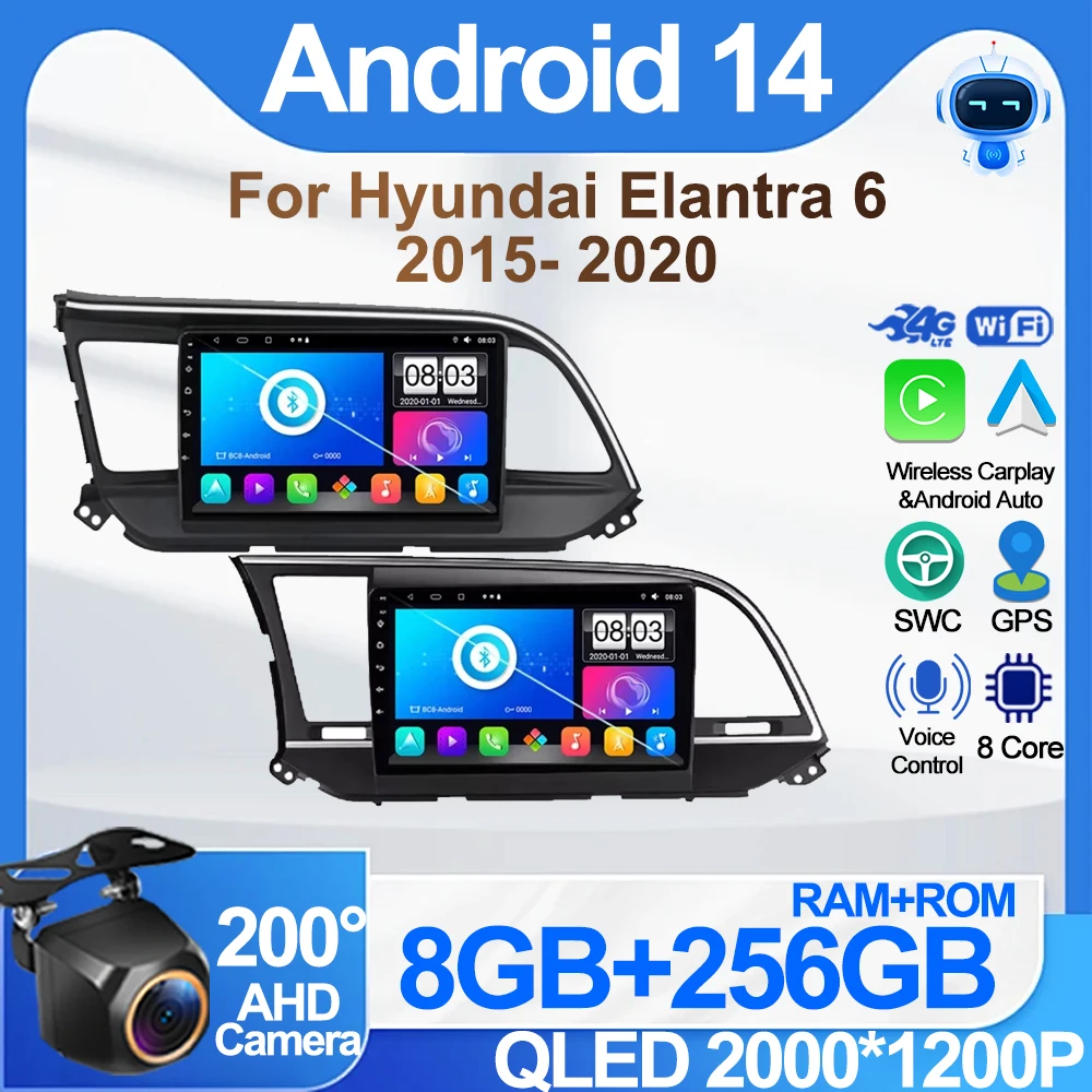Android 14 Car Android For Hyundai Elantra 6 2015- 2020 Car Multimedia Player Carplay Touch Screen GPS Navigation No 2din DVD
Android 14 Car Android For Hyundai Elantra 6 2015- 2020 Car Multimedia Player Carplay Touch Screen GPS Navigation No 2din DVD