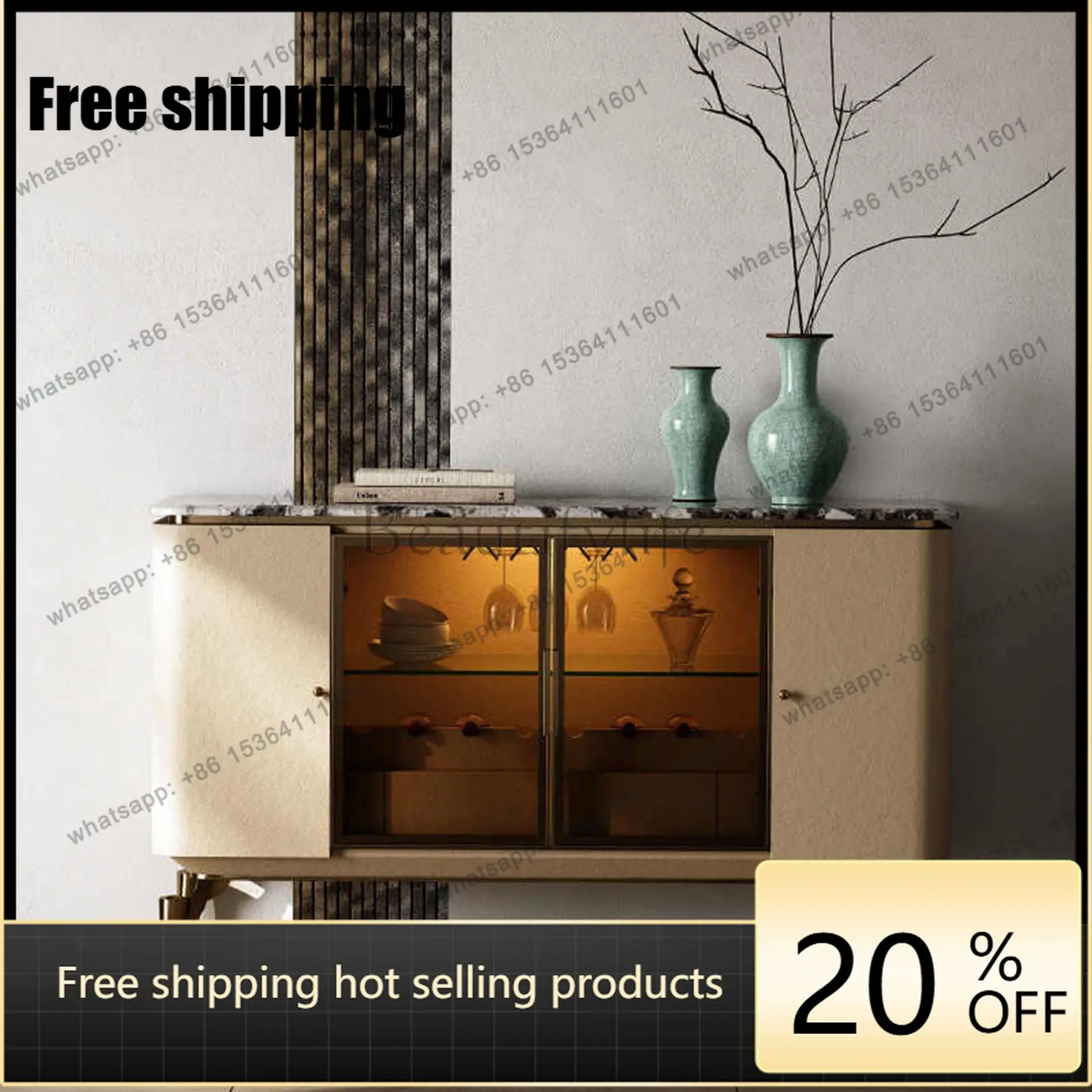 LD Italian modern luxury stone dining side cabinet villa mansion restaurant storage wine cabinet
LD Italian modern luxury stone dining side cabinet villa mansion restaurant storage wine cabinet