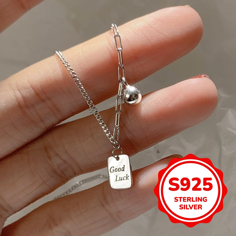 S925 Sterling Silver Good Luck Card Pendant Asymmetrical Necklace Simple Trendy Personality Classic Fashion Temperament Light
S925 Sterling Silver Good Luck Card Pendant Asymmetrical Necklace Simple Trendy Personality Classic Fashion Temperament Light