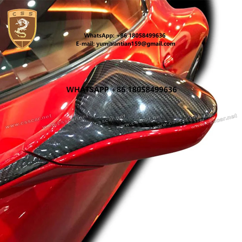 High Glossy Carbon Fiber Add on Car Outside Rearview Mirror Cover for Ferrari 458
High Glossy Carbon Fiber Add on Car Outside Rearview Mirror Cover for Ferrari 458
